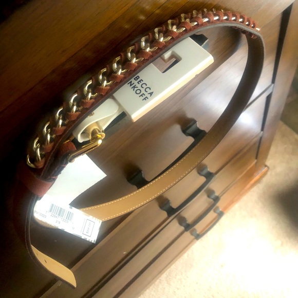 Rebecca Minkoff soft suede brown chain belt, NWT! main image 9